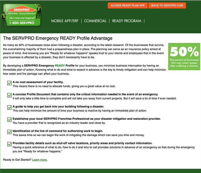 SERVPRO emergency ready profiles